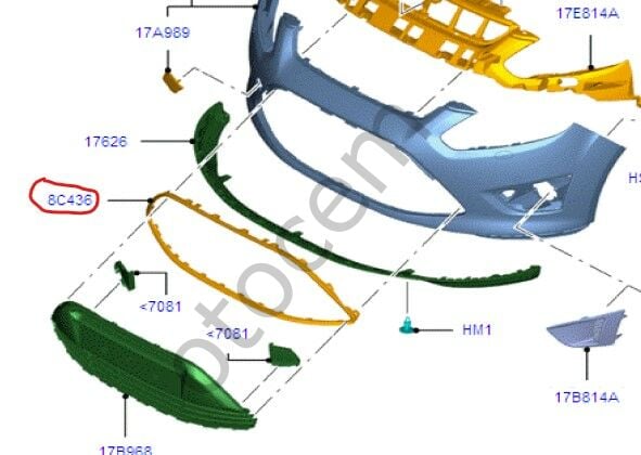 FORD C-MAX ÖN TAMPON PANJUR ÇERÇEVE NİKELAJI